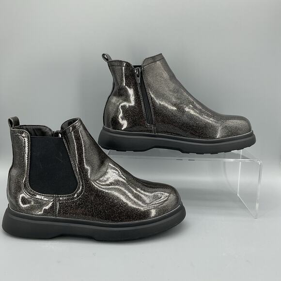 NEW Dolce Vita Girls Glitter Chelsea Boots Black Size 5 - Picture 1 of 10